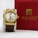 ساعة ماركة ماكسل لون بني مينا فضي مقتنياتي 8
