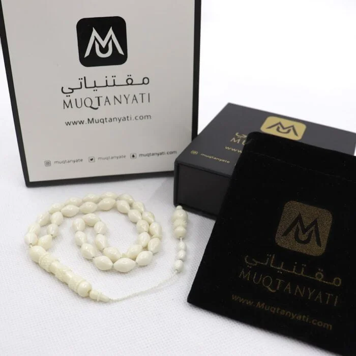 سبحة عظم جمل لون ابيض مقتنياتي 5