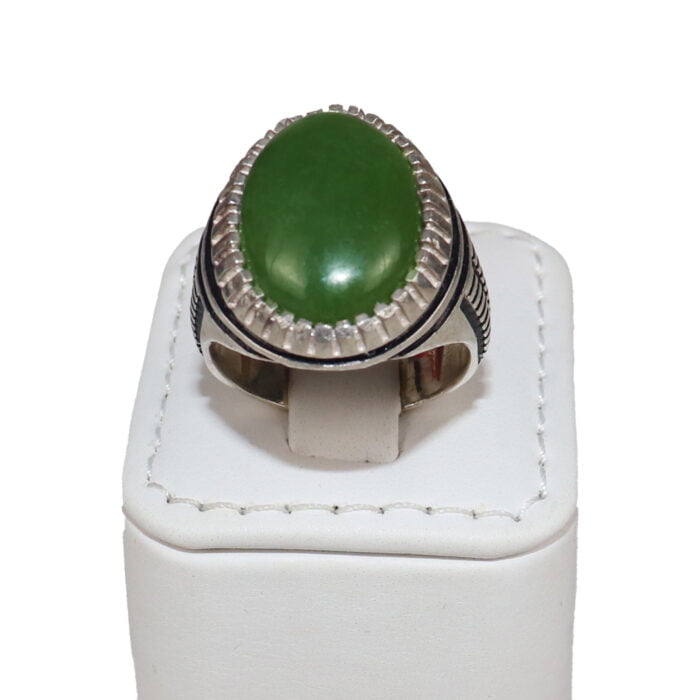 خاتم فضة وعقيق لون اخضر رجالي – B2 مقتنياتي 2