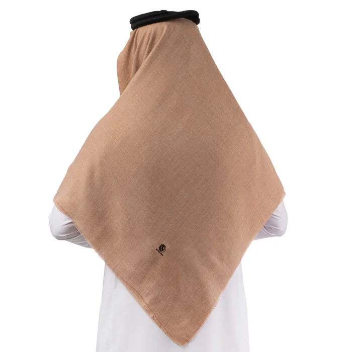 شال كشميري سادة لون بيج ماركة بربروس مقتنياتي 3