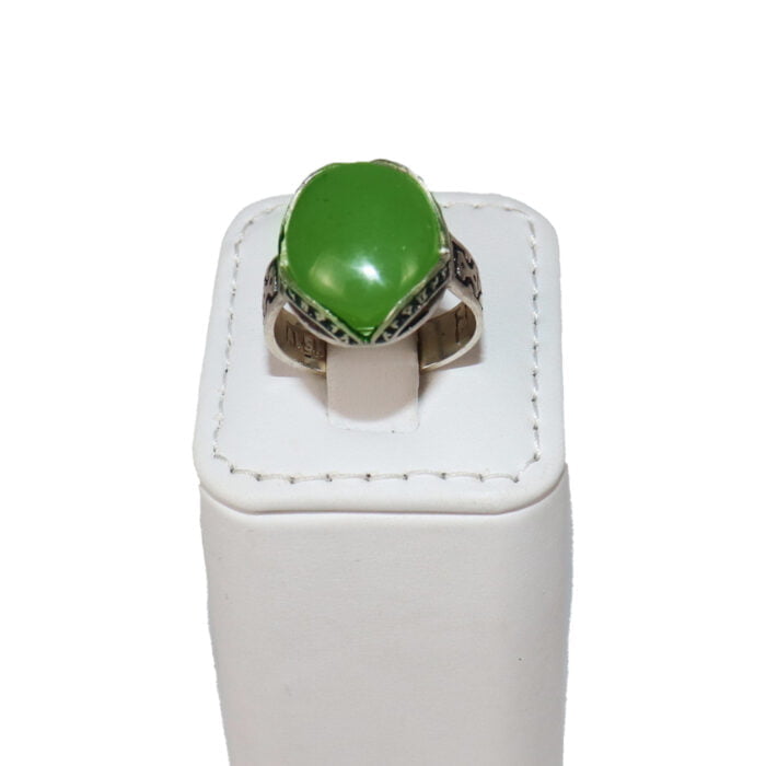 خاتم فضة وعقيق لون اخضر رجالي – J2 مقتنياتي 2