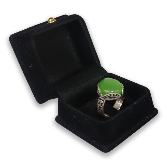 خاتم فضة وعقيق لون اخضر رجالي – J2 مقتنياتي 6
